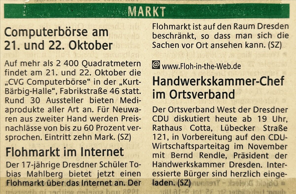 Flohmarkt im Internet Flohmarkt im Internet
