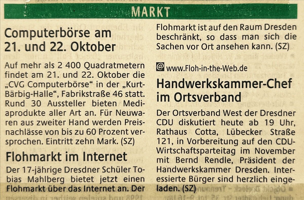 Flohmarkt im Internet