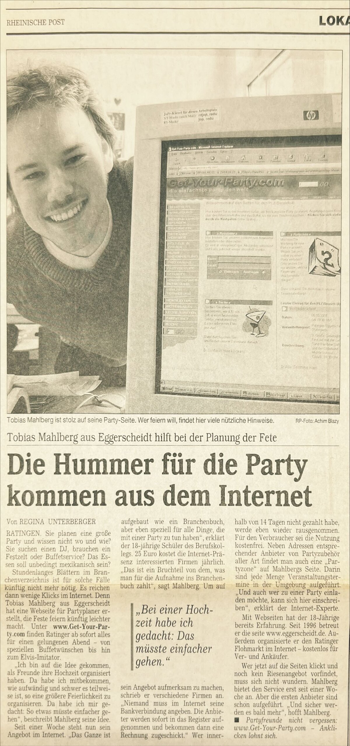 Die Hummer für die Party kommen aus dem Internet