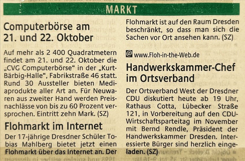 Flohmarkt im Internet