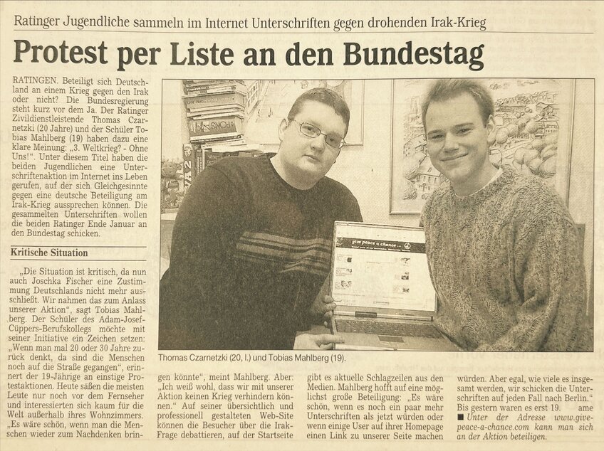 Protest per Liste an den Bundestag Protest per Liste an den Bundestag